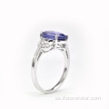 Valor anillo Natural Tanzanite 925 Silver Silver Jewelry